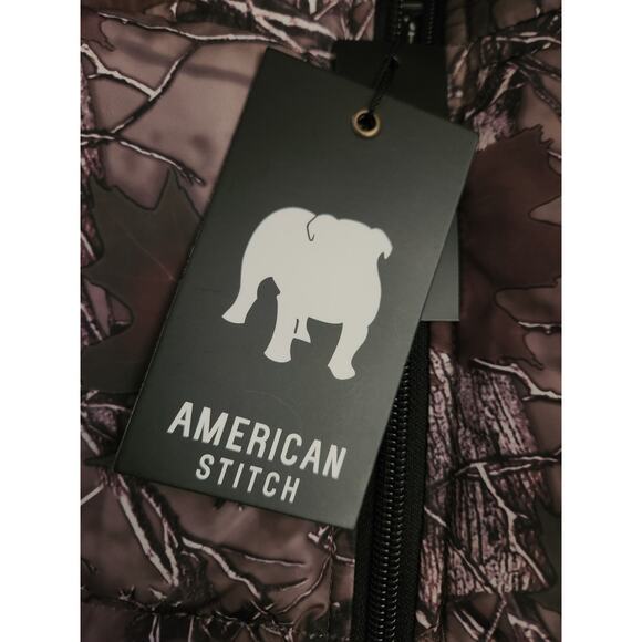 American Stitch Puffer Coat Men's Sz L Hooded Full Zip Woodland Leafy Camo - Picture 4 of 7